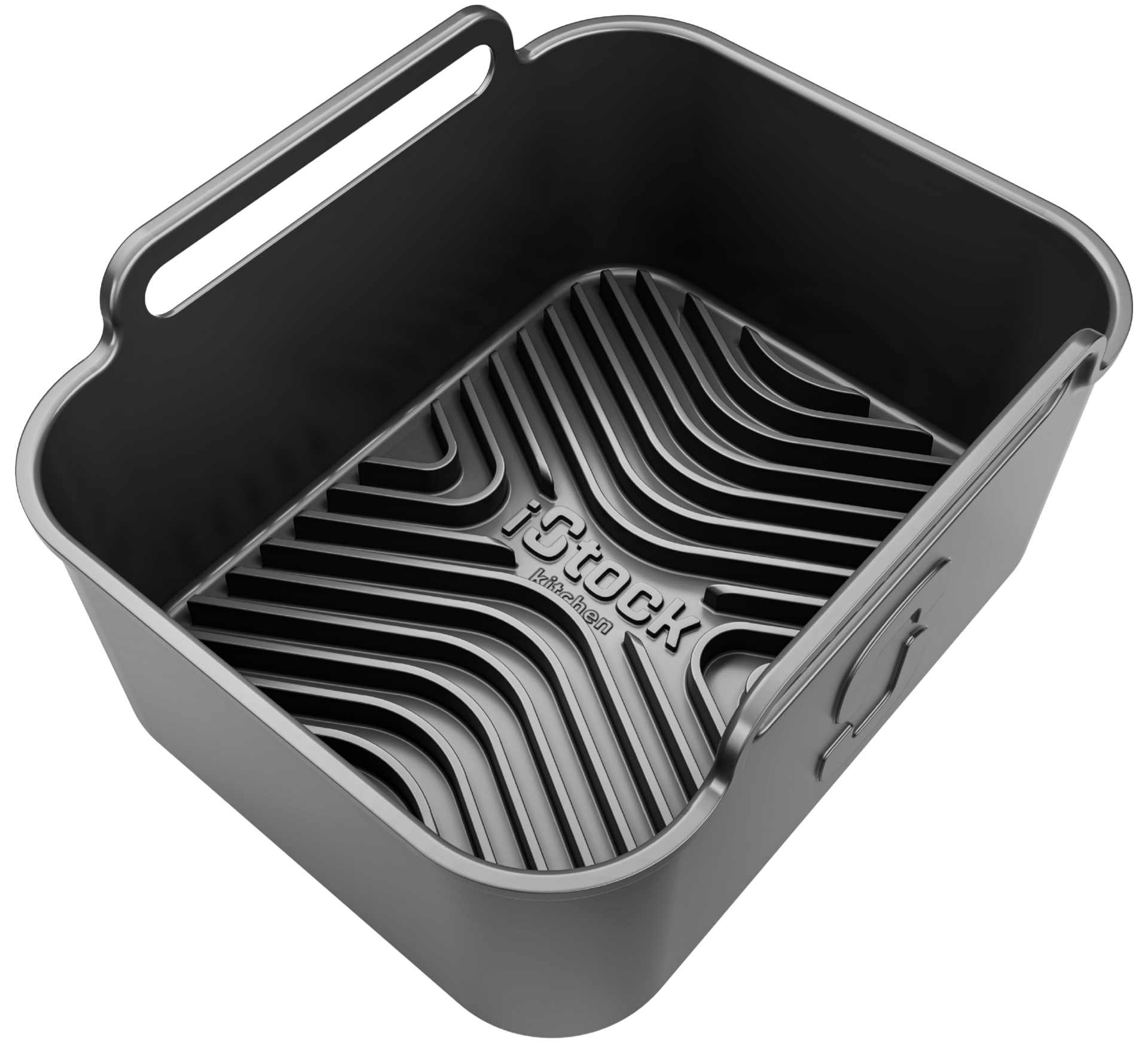 AirFlow Pro silicone air fryer liner with raised airflow ridges